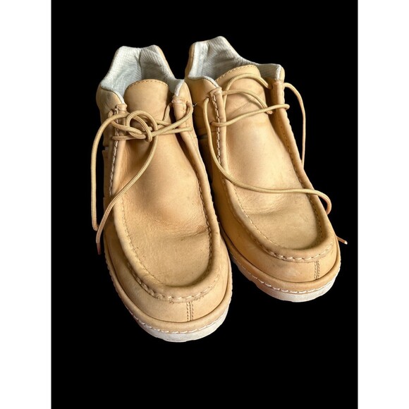 Lugz Lace Up Boots Chukka Style Men's Size 12 Leather Work Boots Tan Vtg - Picture 2 of 8